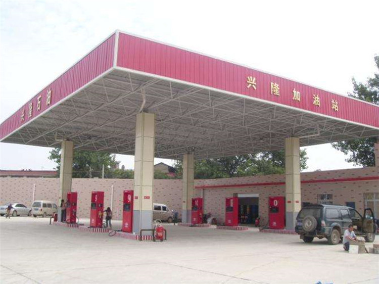 和龙加油站钢结构网架案例9